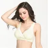 Women Bra Wire Free Lace Side Vest Type Cross Sleep Bra Nursing Cotton Bra for Pregnant Yoga underwear 11 color free shipping