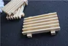 200pcs Wooden Soap Dish Tray Holder Storage Soap Rack Natural Bamboo Box Container for Bath Shower Bathroom Wholesale SN2548