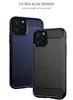 Kolfibertelefonfodral robust rustning Hybrid stötsäker Slim Soft TPU borstat lock för iPhone 15 14 13 12 Mini 11 Pro X Xs Max XR 8 7 Plus