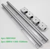 2pcs SBR10 1300mm/1400mm/1500mm support rail linear rail guide + 4pcs SBR10UU linear bearing blocks for CNC router parts