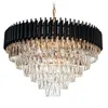 Crystal lampadario moderno moderno lucente a sospensione Lustre elegante lampada a sospensione cristallina nera per soggiorno sala foyer3078067555550344