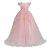 Fantaisie Princesse Robes De Soirée Pour Les Filles Longue Sans Manches Fleur Soirée Enfant Bal De Mariage Enfants Dress1 Girl039s2983105