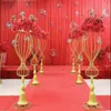 89CM height flower stand Wedding Centerpieces stage backdrops aisle walkway Floor Vases Metal Pillar Road Lead photo props gold white color