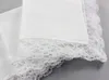 Blanc Dentelle Mince Mouchoir Femme Cadeaux De Mariage Décoration De Fête Serviettes En Tissu Plaine Blanc DIY Mouchoir 23 * 25 cm YD0122