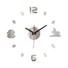 Wandklokken klok kwarts horloge diy acryl spiegel moderne 3D stickers reloj de pared horloge woonkamer koffiesticker1