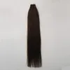 100g Straight PU Skin Weft Hand Tied Tape In Adhesives 100% Brazilian Virgin Human Hair Extensions 10-24" 40Pcs Double Drawn Hair