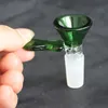 Grön skål med objektglas för vattenpipa bong kvinnlig hane 10,0 mm 14,5 mm 18,8 mm gemensam glasskålar passar bongs rökning
