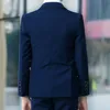 Navy Blue 2 Pieces Boys Formal Wear 2019 Custom Made Slim Fit Boy Wedding Suits(Jacket+Pants)