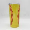 Stainless Steel Baseball Tumbler Mugs 600ML Softball Basketball Football Metal Cup Travel Car Water Bottle Vacuum Insulated Cup TTA1530