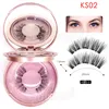 Magnetic Eyelashes Liquid Eyeliner Set 2 Pair False Eyelashes with Tweezer makeup mirror 5 magnet 3D eyelash reusable No Glue Needed