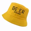 100% bawełniane zabawne piwo oclock druk mężczyźni fisherman czapki fajne lato zabawne mężczyźni kobiety kubełko kapelusz na świeżym powietrzu Panama Cap222t