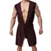 Robe d'été Robe de bain avec slips hommes pyjamas Sexy vêtements de nuit en soie Pijama Hombre peignoir à capuche hommes Bath2046