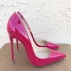 Kostenloser versand mode frauen pumpen Casual rosa patent punkt toe stiletto high Heels dünne ferse schuhe party schuhe 12 cm 10 cm große größe