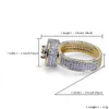 18K vergulde koperen ringen sieraden 2019 nieuwe mode luxe kwaliteit kwaliteit glans kubieke zirconia cirkel hiphop vinger cluster ringen LR027