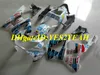 Aangepaste injectie Mold Fairing Kit voor HONDA CBR900RR 929 00 01 CBR 900RR CBR900 2000 2001 ABS BLUE BLOEMEN WITTE BIJGELIJKEN SET + GIFTEN HZ26