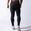 Siyah Joggers Pantolon erkek Sweatpants Pamuk Trackpants Rahat Sıska Pantolon Erkek Spor Salonu Fitness Egzersiz Sonbahar Koşu Spor Giyim