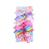 5 tum jojo siwa bow 6 pcscard baby hår bågar designer stora flickor klipp barn hårklipp8504046