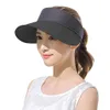 Chapeaux d'été pour femmes à large bord avec nœud chapeau de soleil pour la plage chapeau de paille en plein air femme tennis visière Chapeu Feminino Toca 2019