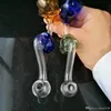 Accessori per bong in vetro per bruciatore di calcio ﾠ, pipe in vetro colorate mini multi-colori pipe a mano Best Spoon pipe in vetro