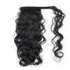 Afro Kinky Curly Hair Ponytail Extensions 1 stycksklämma i ponytails Mänskliga hår Naturliga Svart 1B med Wrap Drawstring Pony Tails 140g