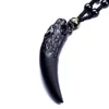 Natural Stone Black And Ice Obsidian Pendant Necklace Wolf Tooth Amulets And Talismans Couple Necklace For Women And Men