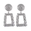 Or argent géométrique déclaration boucle d'oreille en métal goutte boucle d'oreille suspendus mode grand Vintage balancent boucles d'oreilles pour les femmes bijoux