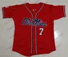 Custom Ole Miss Rebels 2019 Béisbol Cualquier número Nombre Blanco Rojo Azul marino # 2 Ryan Olenek 13 Zack Cozart Men Youth Kid Jersey