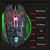 LED Rainbow Backlight USB Ergonomisk kabelansluten spel tangentbord + 2400DPI Mus + Musmatta Set Kit för PC Bärbar dator Gamer Ny