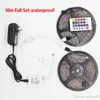 SMD 3528 5m 300led RGB LED tira luz à prova d'água de iluminação ao ar livre fita multicolor fita 24keys dc12v adaptador SE