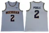 2019 NCAA COLLEGE MICHIGAN WOERINES 1 CHARLES MATTHEWS 5 JALEN ROSE 2 JODAN POOLE 4クリスウェバージュワンハワードグレンライスバスケットボールジャージ