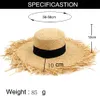 2019 Female Hand-Knitted Sun Protection Visor Lafite Straw Hat Big Brim Ladies Women Beach Cap Sun Hat with Untrimmed Edges210K