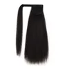 Lady Women Kinky Horsetail Dra på repet Ponytail Clip In Hair Extensions Yaki Straight Puffy Pony Tail 100% Human Hair Hair Pieces