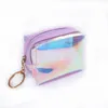 Fashion laser coin purse square semi-circle jelly transparent coin purse female data cable change storage bag ST313