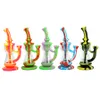 9.6 inch water pipe Silicone hookah bong smoking pipes Dab rig glass rigs portable