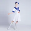 Army Chorus Stage Wear Carnival Performance Apparel For Women White Military Uniform Sailor Clothes Female Navy Costume