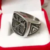 High Quality 316 stainless steel 32 degree Scottish Rite Freemason masonic ring eagle wings down 32nd 14 degree Yod rings jewelry