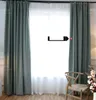 in cotone e lino su misura soggiorno camera da letto semplice e moderno tenda colore solido schermo ispessimento balcone blackout bella