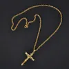 Naszyjniki wisiorek złoty srebrny chrześcijański naszyjnik ze stali nierdzewnej dla mężczyzn mody biżuterii krucyfiks Jezus Cross Chain Naszyjniki 1