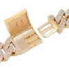 Collar de cadenas cubanas de 19 mm para hombres, collar de rapero CZ de color dorado y plateado, joyería 1