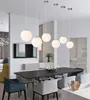 Luzes de pingente de interior moderno bola de vidro branco levou lâmpada de suspensão sala de estar sala de jantar bar iluminação de casa pendurado lâmpadas (dx-50)