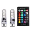 10X LED T10 Remote Control W5W 501 RGB Color Changing Car Wedge Sid Side Light Multi Demo Lamp Bulb With Controller Strobe9929569