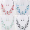 2019 Fashion Vintage Schmucksets Joker Bohemian Crystal Multilayer Bunte Perlen Stein Statement Halskette Ohrringe Set5707217