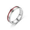 Balck Red Rostly Steel Diamond Ring Engagement for Women Coupel Rings Band Mens Fashion Jewelry Gift 080526