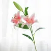 Artificial flower Lily flowers 3 hands feel lilies artificial flower wedding home decoration flowers plants simulation potted flowers 5982