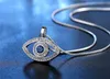 Blue Evil Eye Pendant Halsband Lyx Kristall CZ Nyckelhalsband Silver Rose Gold Smycken Third Eye Zircon Halsband Mode Födelsedagspresent