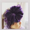 Bonito grande arco hairband bebê meninas da criança crianças rendas elástico bandana atada laço turbante cabeça envolve bowknot acessórios de cabelo 7337532