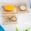 Houten zeepgerechten natuurlijke houten zeep lade houder bad zeep holle rackplaat container douche badkamer accessoires