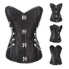 Corset désossé en acier brocart noir Sexy gothique vêtements Corsets et Bustiers Steampunk vêtements Korsett pour femmes grande taille 6XL