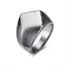 MEN039S vierhoek Flattop Signet Ring voor mannen Sieraden Roestvrij staal Vintage Oxidatie Grijs Mannelijke sieraden Juwelen5765305