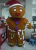 2019 High quality hot Gingerbread Man mascot costume with red santa hat for adult to wear for sale